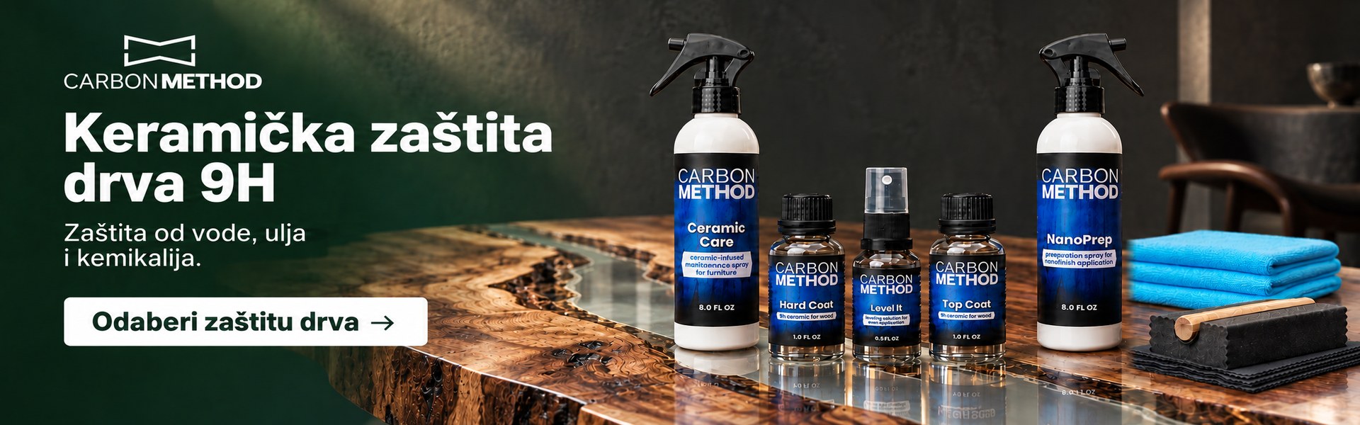 Carbon Method – keramička zaštita drva 9H od vode, ulja i kemikalija