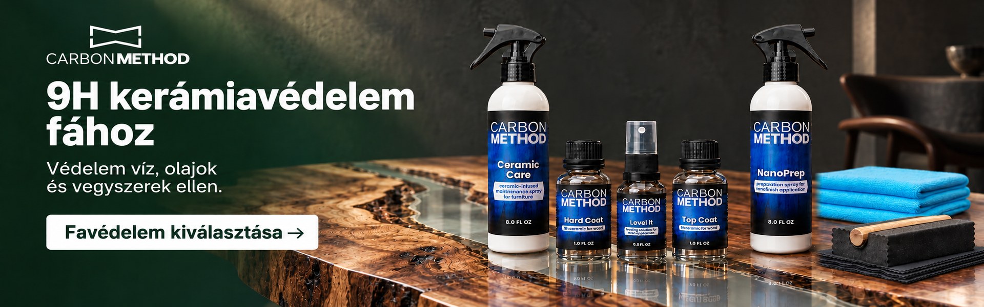 Carbon Method – 9H kerámia favédelem víz, olajok és vegyszerek ellen