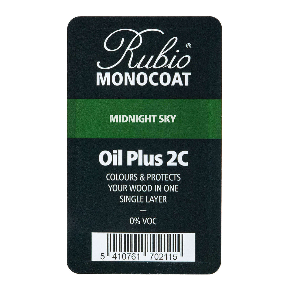 Rubio Monocoat Oil Plus 2C Midnight Sky — 6 ml sample in a sachet