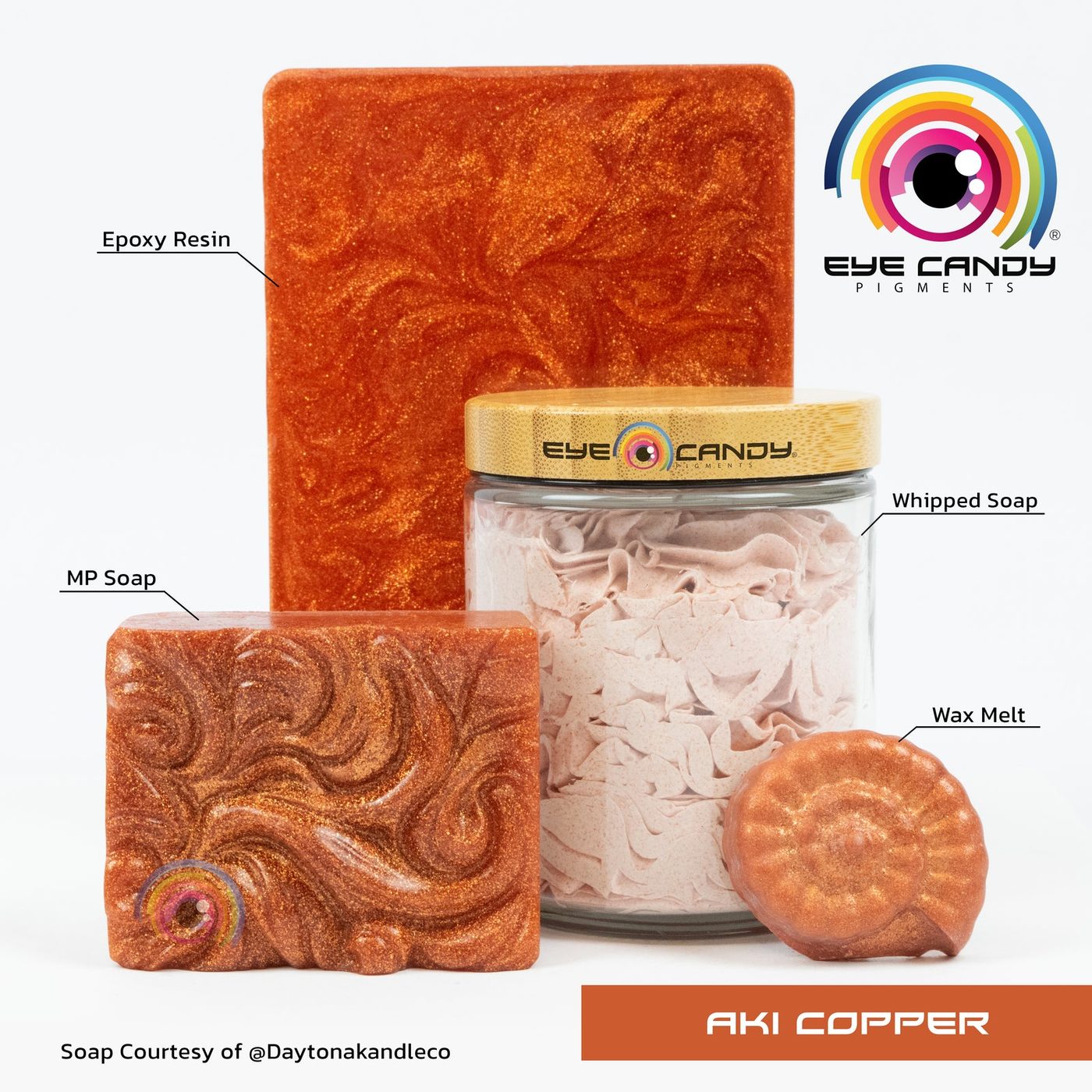 Pigment Aki Copper pro mýdla a svíčky