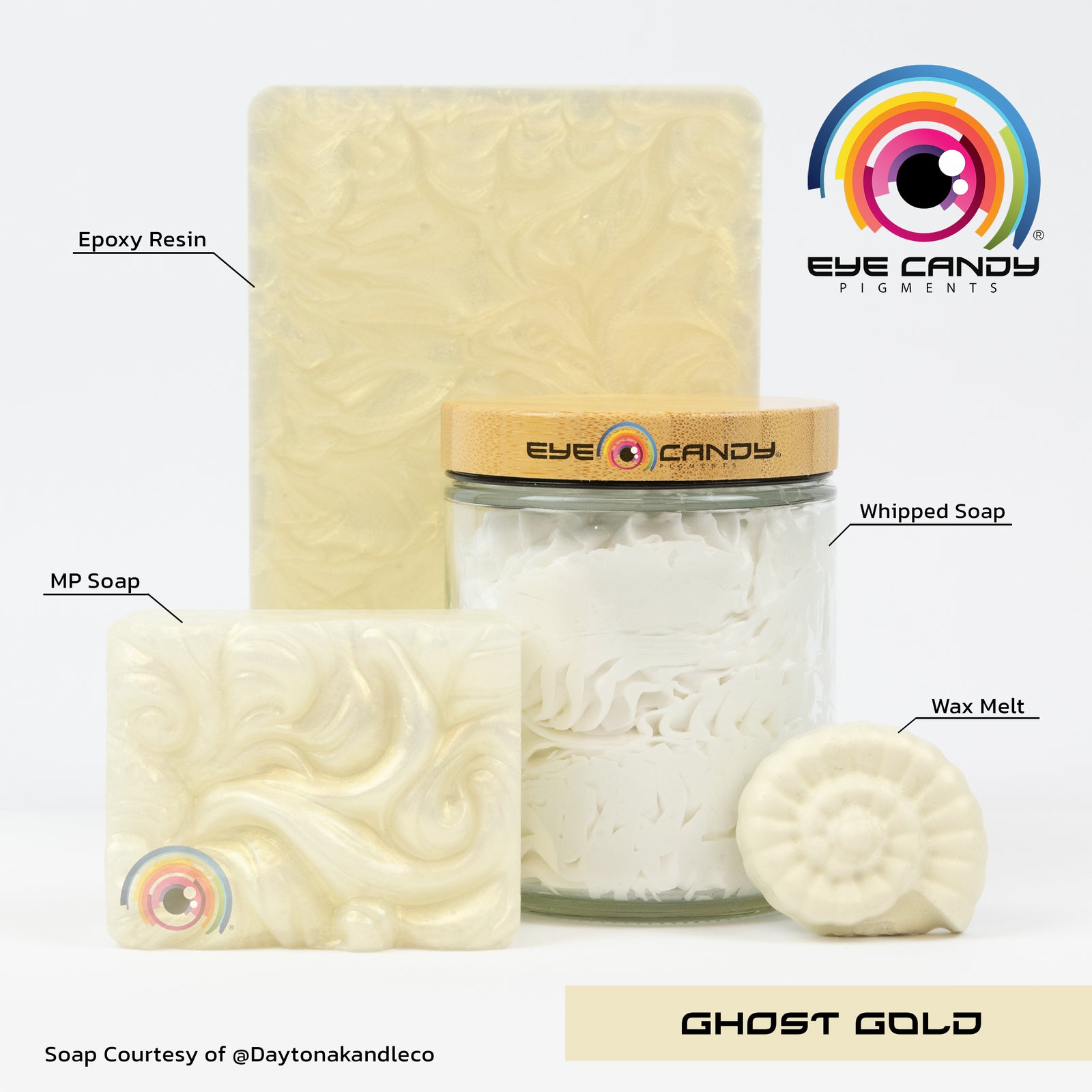 Pigment Ghost Gold pro mýdla a svíčky