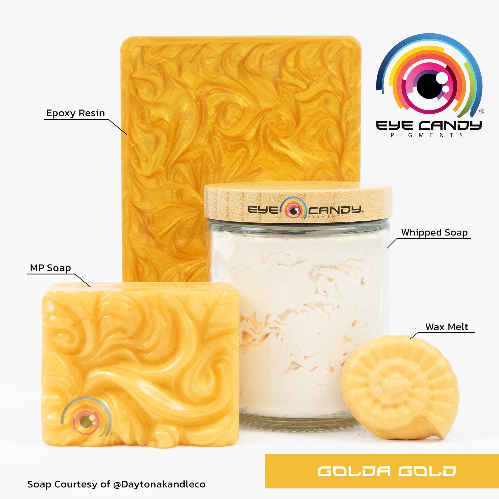 Pigment Golda Gold pro mýdla a svíčky