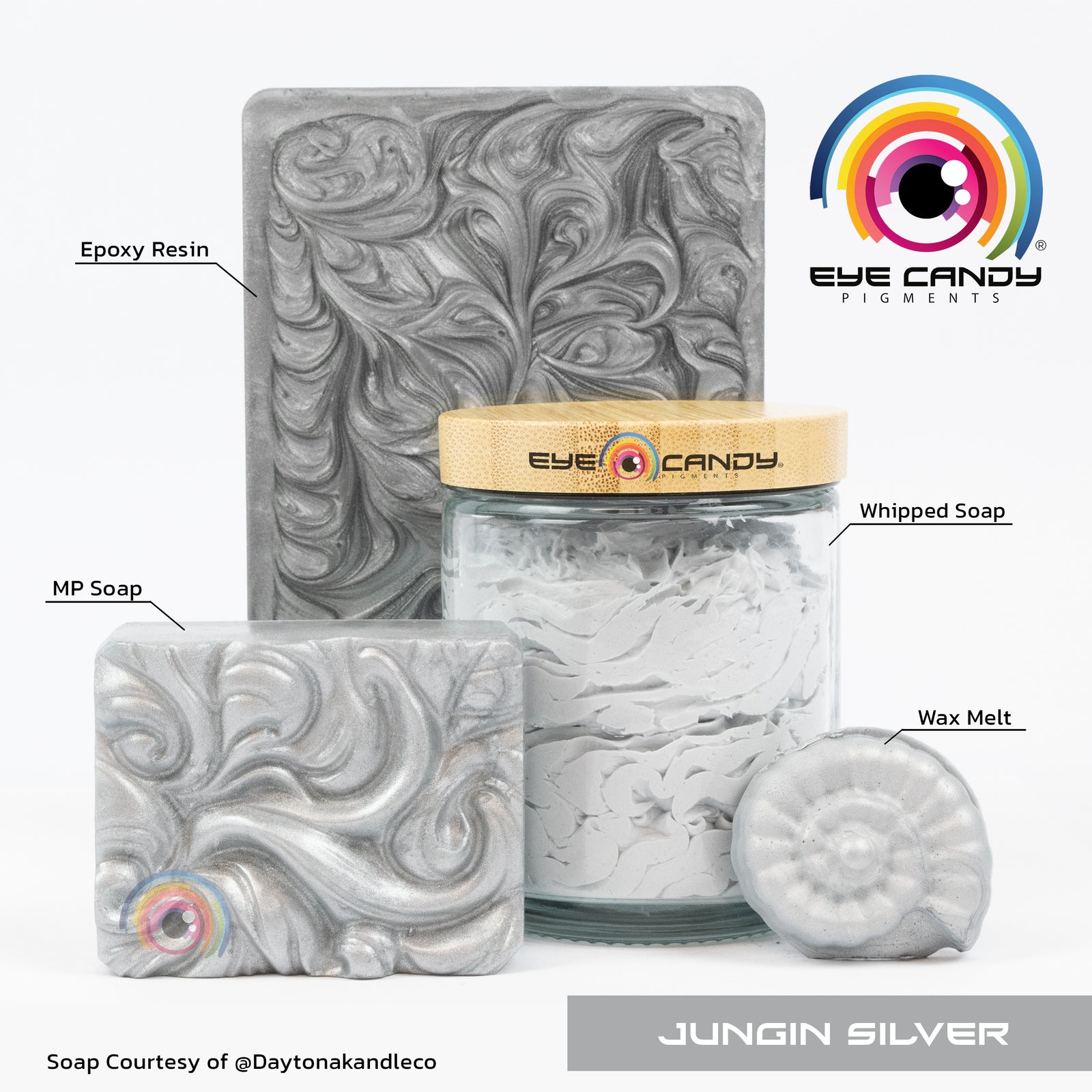 Pigment Jungin Silver pro mýdla a svíčky