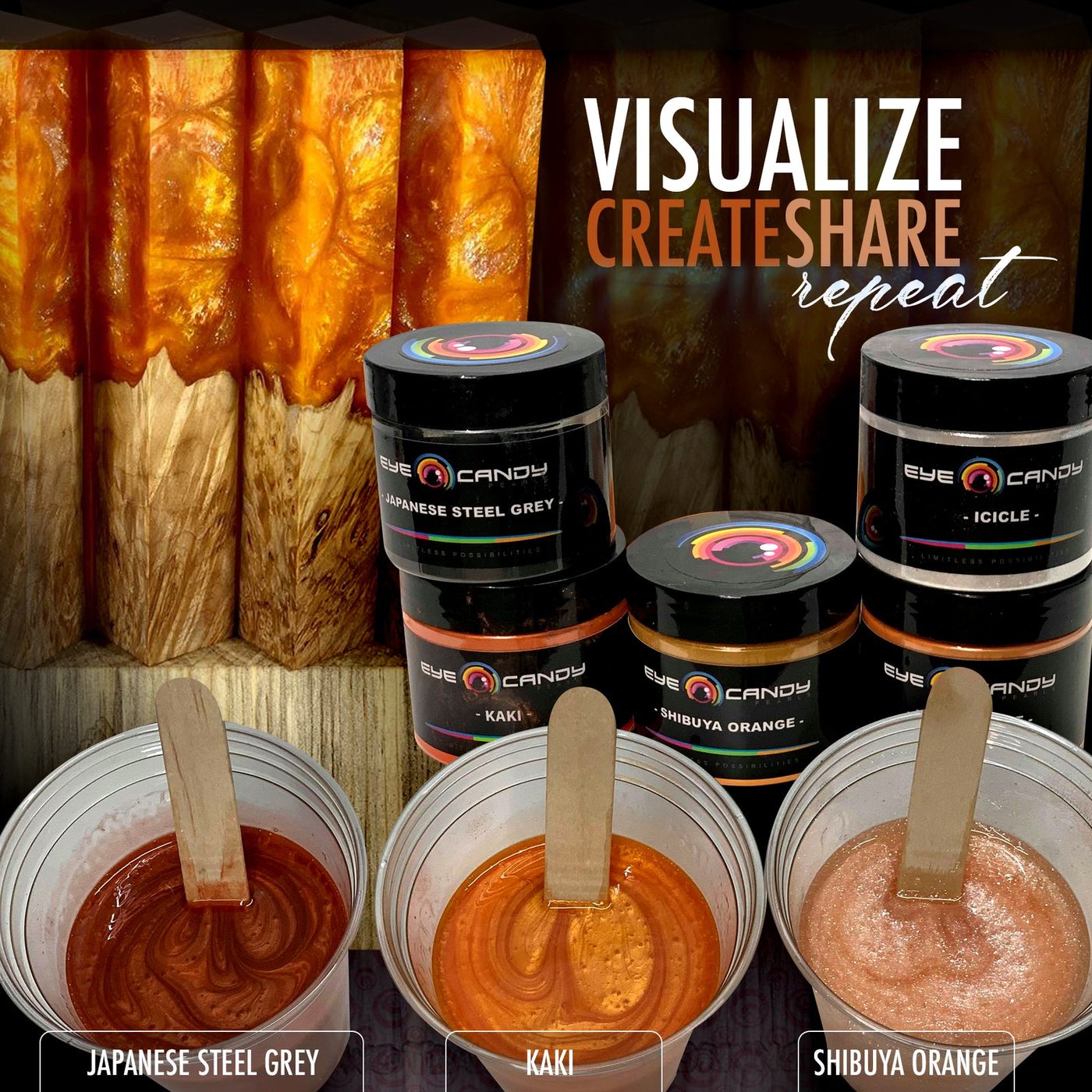 Kaki Orange — pigment pro epoxidovou pryskyřici