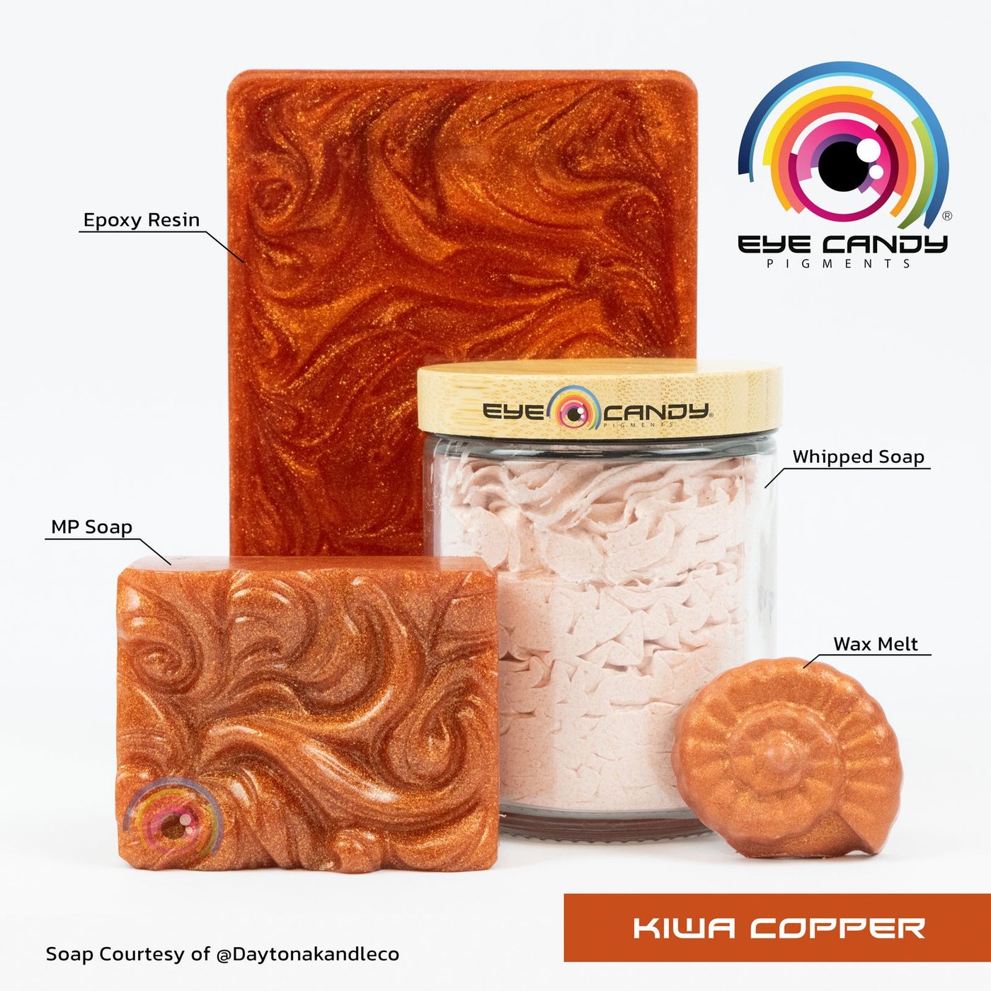 Pigment Kiwa Copper pro mýdla a svíčky