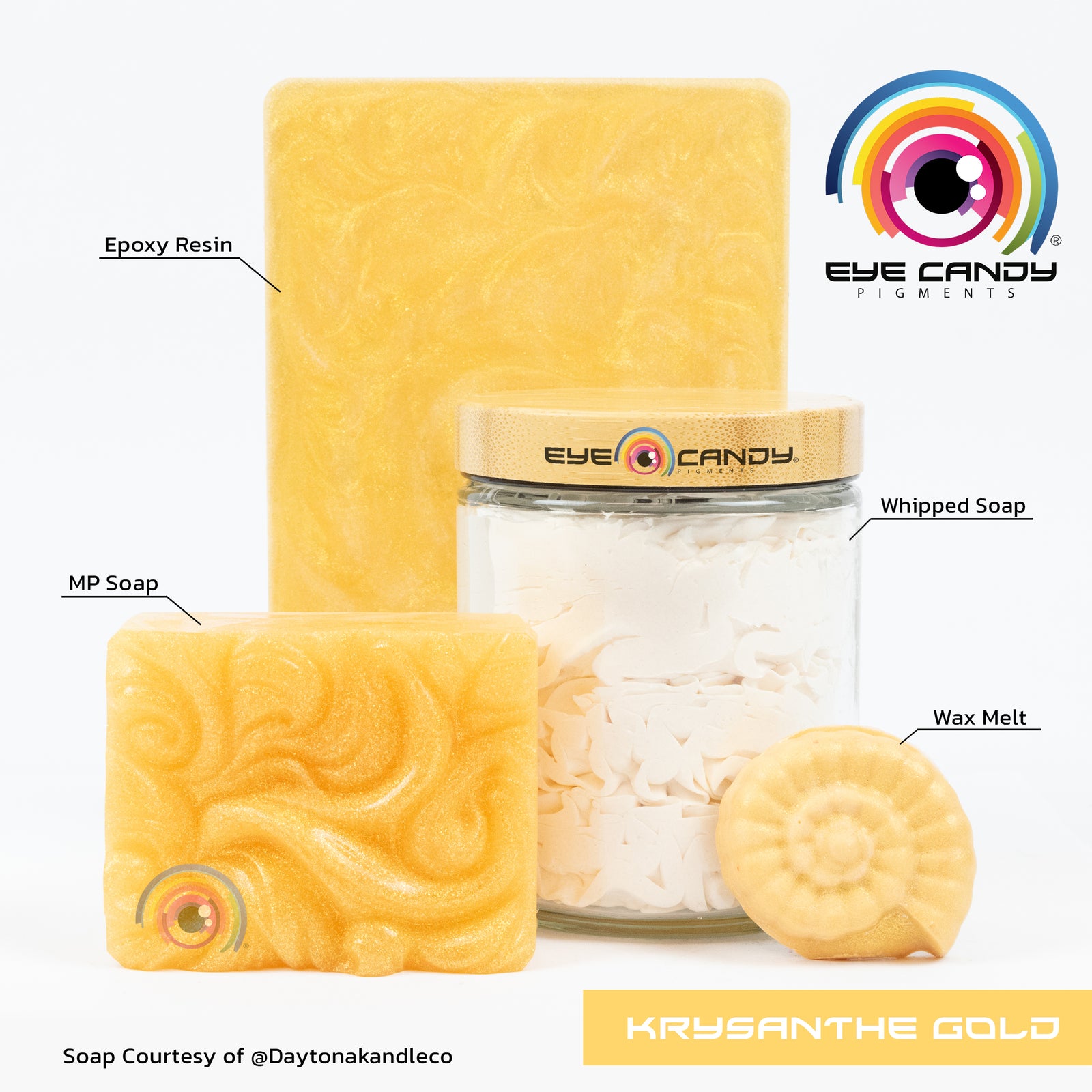Pigment Krysanthe Gold pro mýdla a svíčky