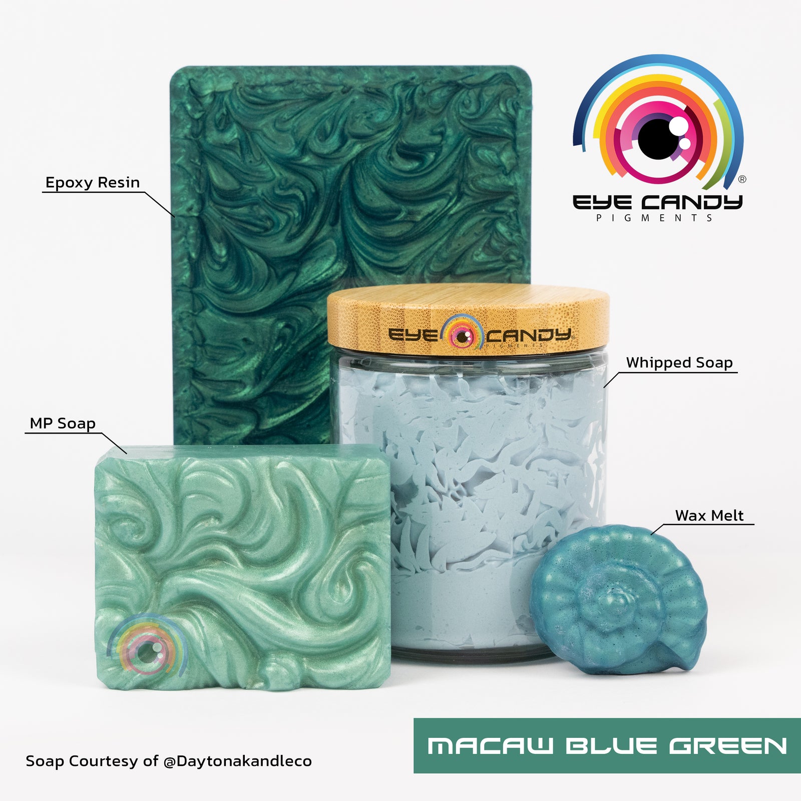 Pigment Macaw Blue Green pro mýdla a svíčky
