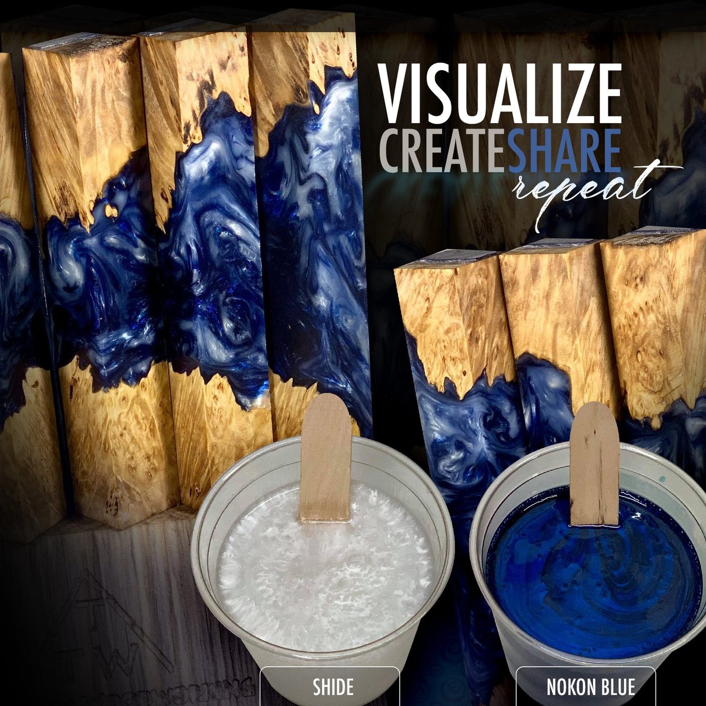 Nokon Blue — pigment pro epoxidovou pryskyřici