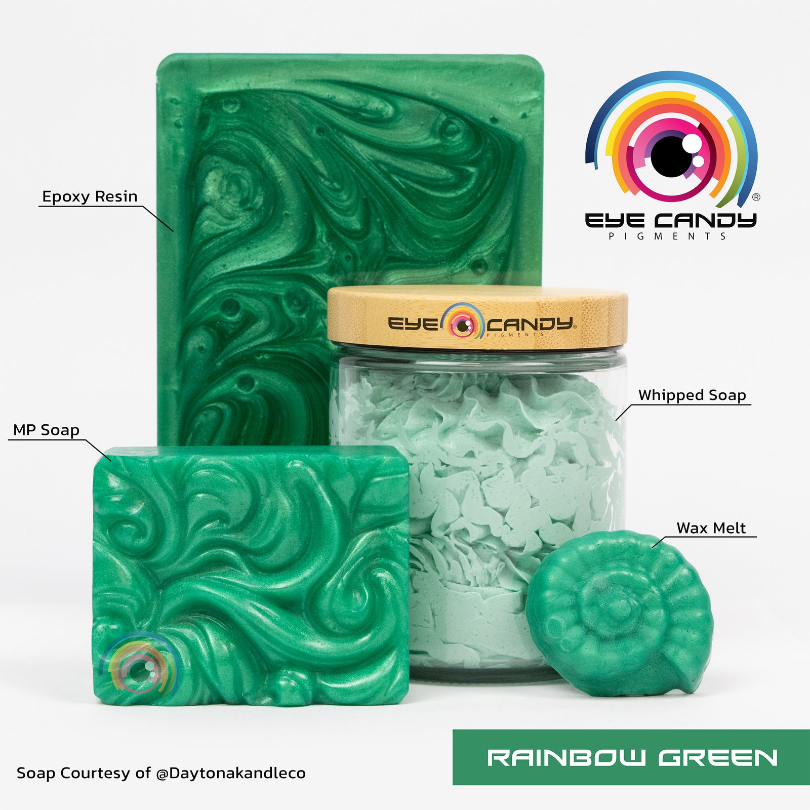 Pigment Rainbow Green pro mýdla a svíčky