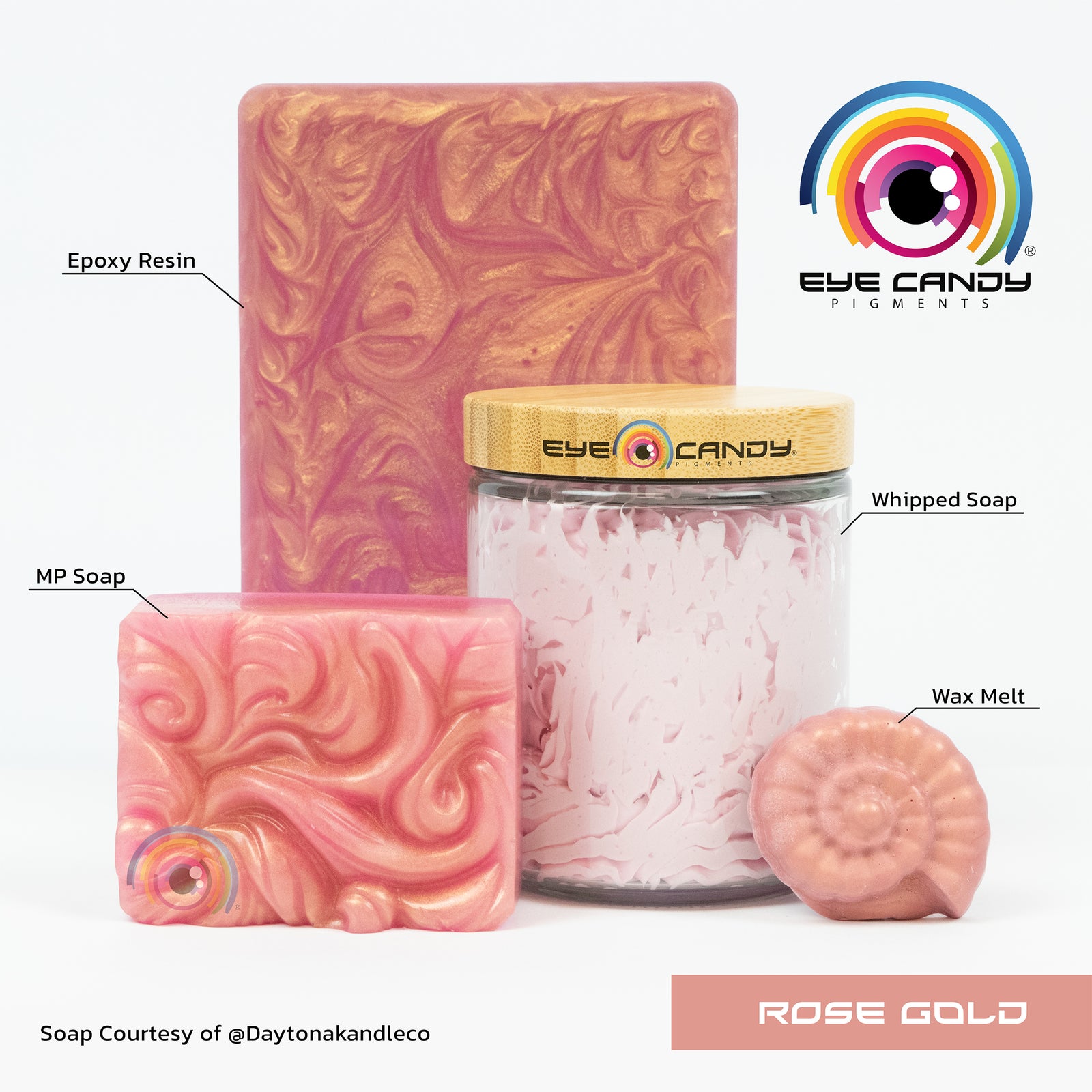 Pigment Rose Gold pro mýdla a svíčky
