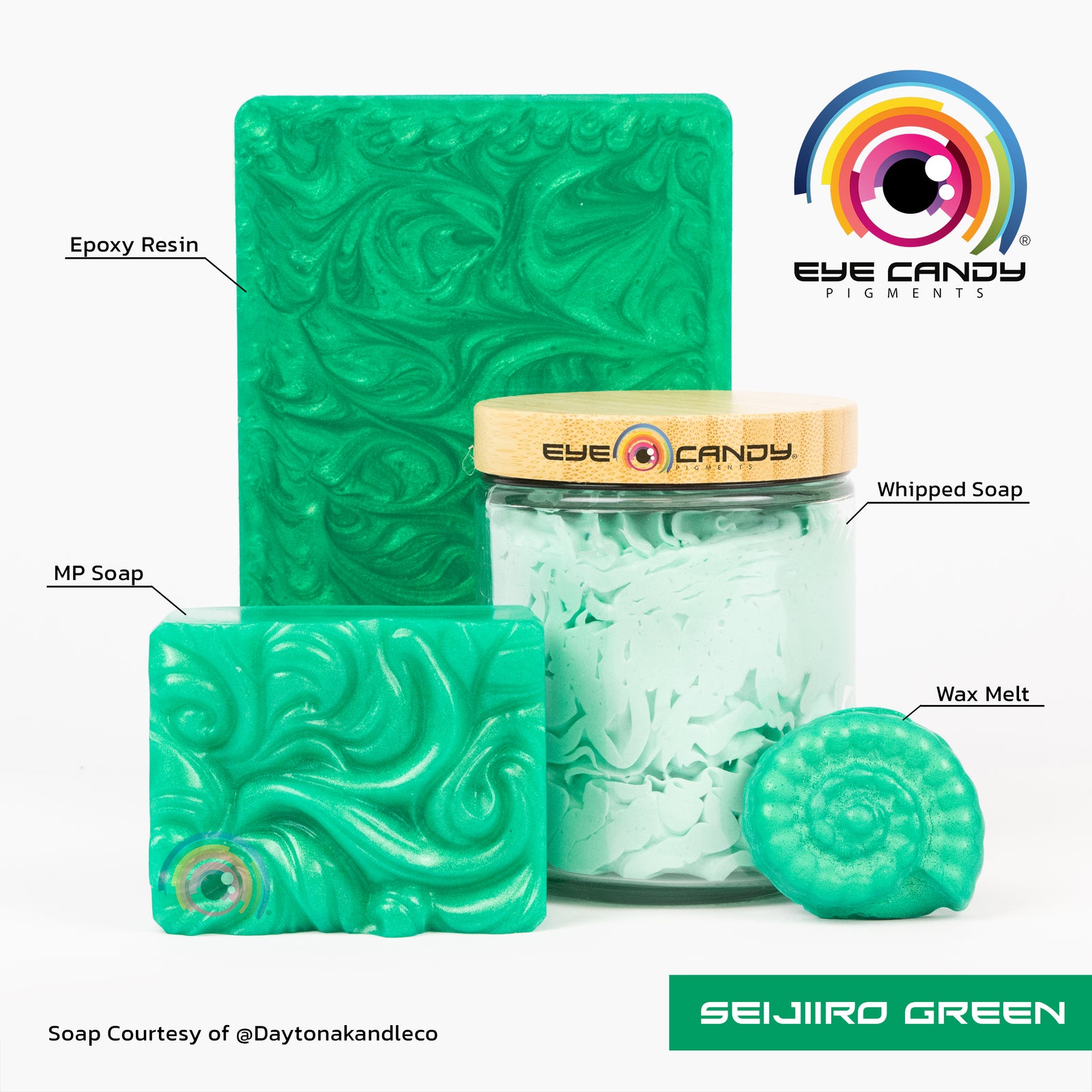 Pigment Seijiiro Green pro mýdla a svíčky