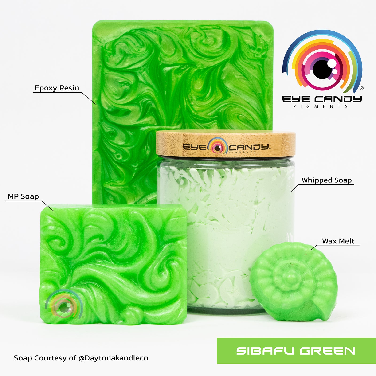 Pigment Sibafu Green pro mýdla a svíčky