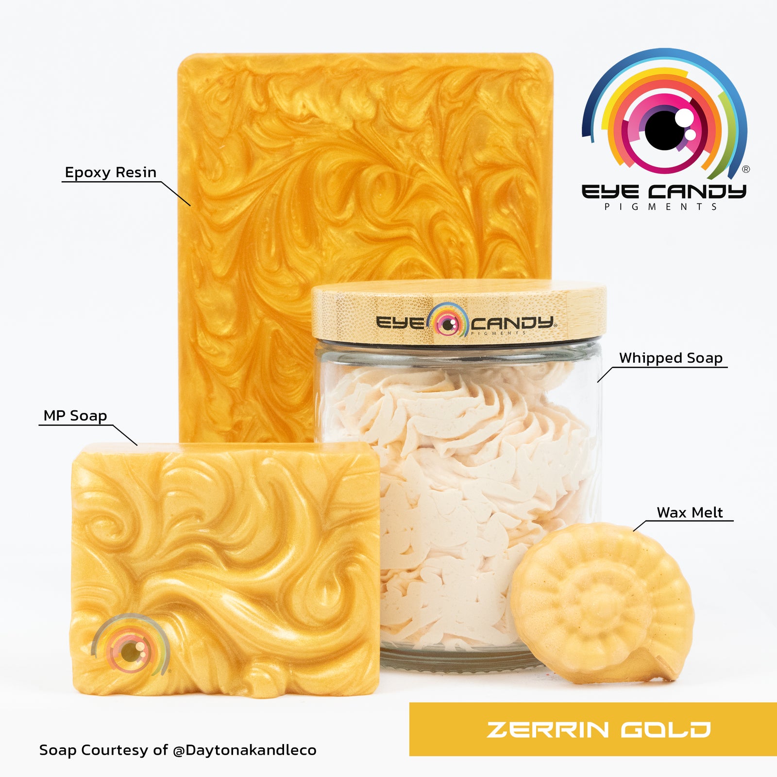 Pigment Zerrin Gold pro mýdla a svíčky