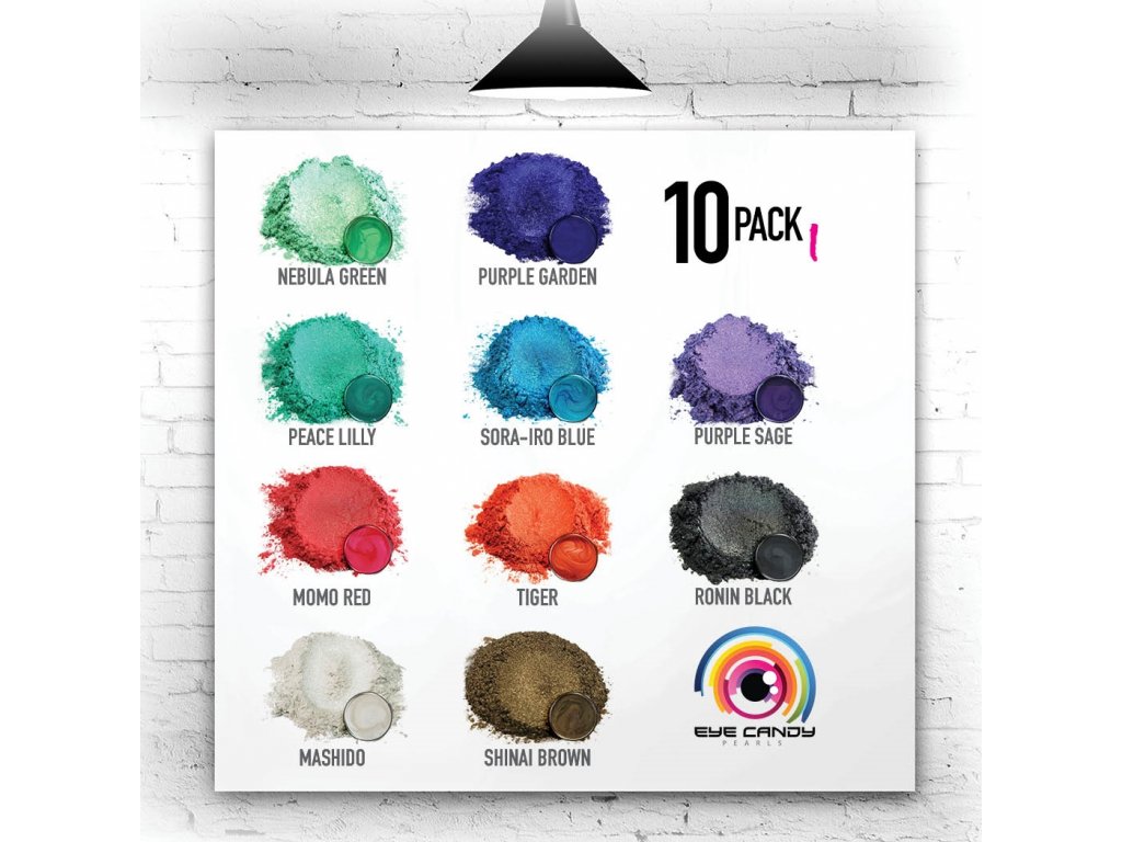 10 Color Pigment Powder Variety Pack Set A (Mica Powder for Epoxy Resin)