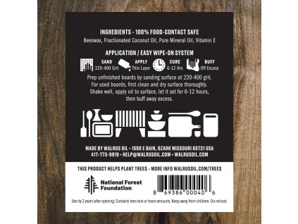 Walrus Oil Cutting Board Oil – 100% přírodní ochrana pro dřevěné kuchyňské povrchy