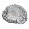 Detail odstínu Jungin Silver — stlačený slídový pigment