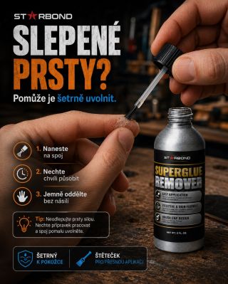 🔧 Vteřinové lepidlo tam, kde nemá být? Slepené prsty, kapka lepidla na stole nebo zaschlý spoj, který potřebujete uvolnit?...