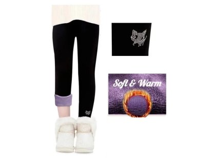 zateplené termo legíny s motivem kočičky