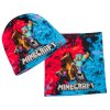čepice a nákrčník minecraft, červeno modrá