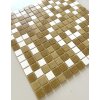 Skleněná mozaika MSB33 bílo-hnědá khaki bazénová