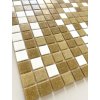 Skleněná mozaika MSB33 bílo-hnědá khaki bazénová