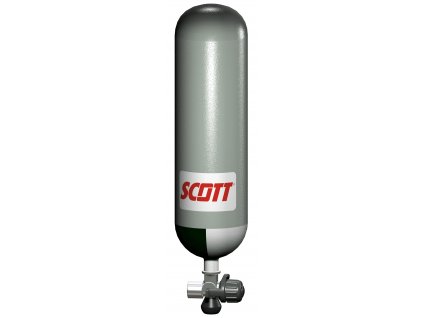 Oceľová odľahčená fľaša SCOTT 6,0 L 30 MPa s ventilom