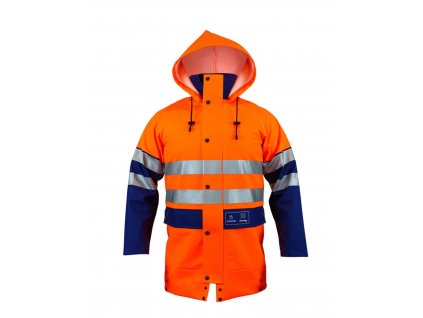 Nepremokavý reflexný kabát 400R oranžový