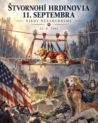 🐾 ŠTVORNOHÍ HRDINOVIA 11. SEPTEMBRA Pred 25 rokmi dorazilo na Ground Zero, k Pentagónu a do Shanksville viac ako 300...