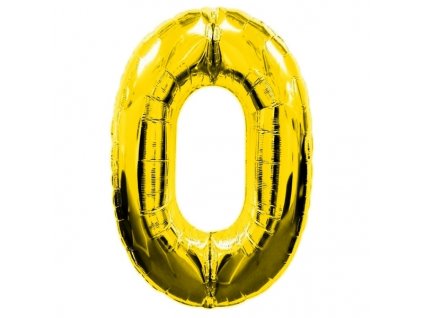 Balónek fóliový narozeniny číslo 0 zlatý 82cm