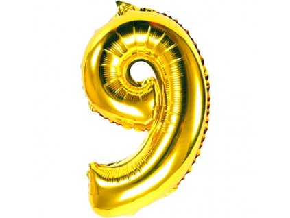 Balónek fóliový narozeniny číslo 9 zlatý 82cm