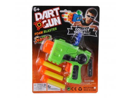 Dart gun pistole s náboji (1185) (Barva Zelená)