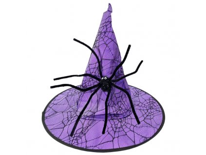 klobouk s pavoukem fialový 1