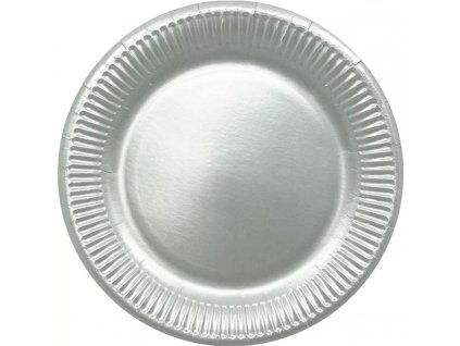 papírový talíř stříbrný