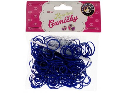 41746 4 55 loom bands pletaci gumicky tmave modre 200ks hacek