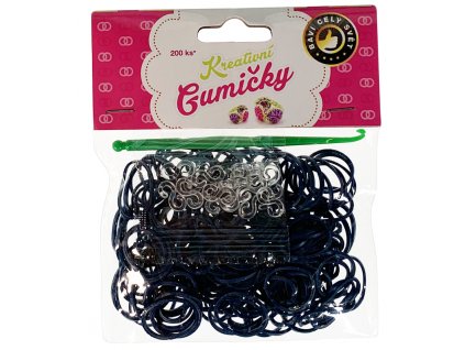 41749 4 56 loom bands pletaci gumicky tmave modre 200ks hacek