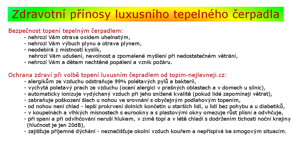 zdravotní přínosy