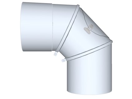 Otočné koleno s rev. otvorem 0-90°,