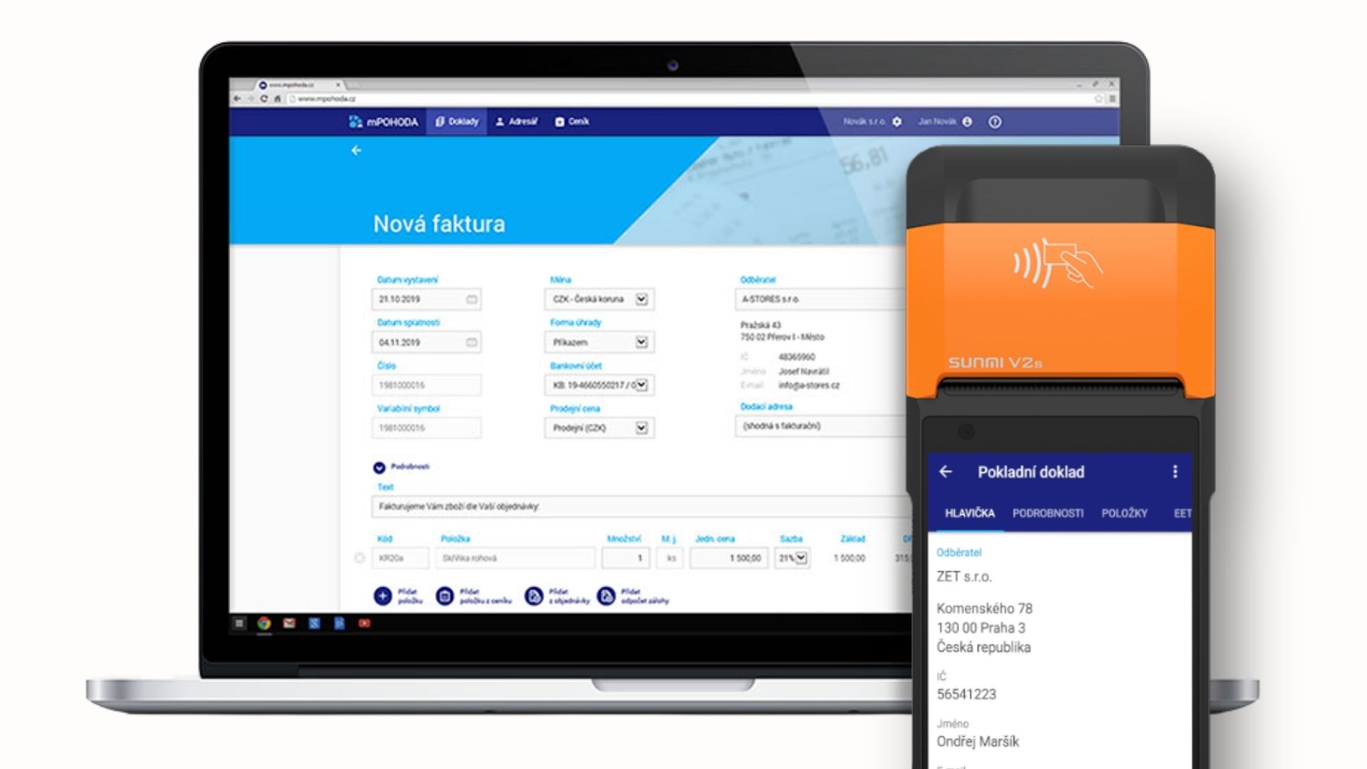 Propojení pokladny na účetní systém POHODA