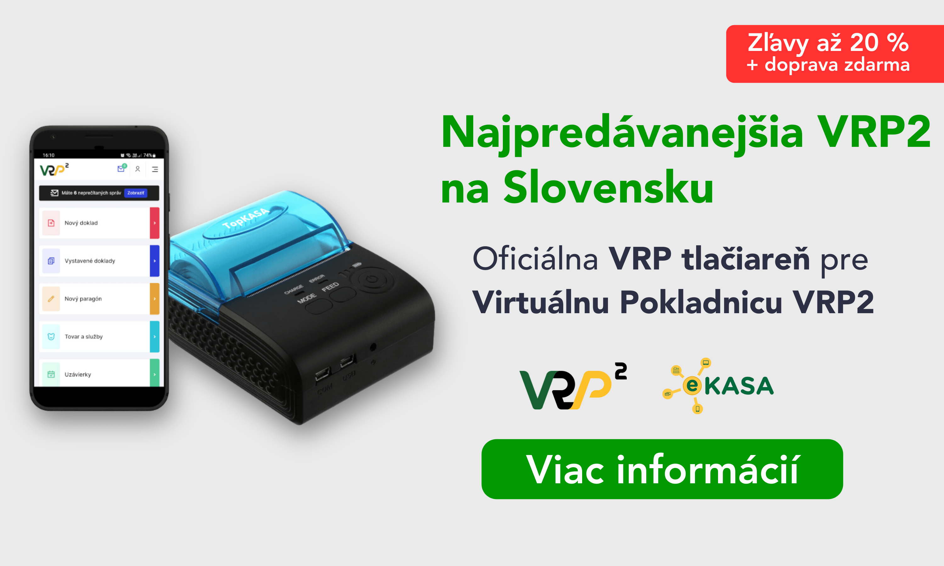 Mini VRP2 tlačiareň pre Virtuálnu Pokladnicu VRP2 eKasa