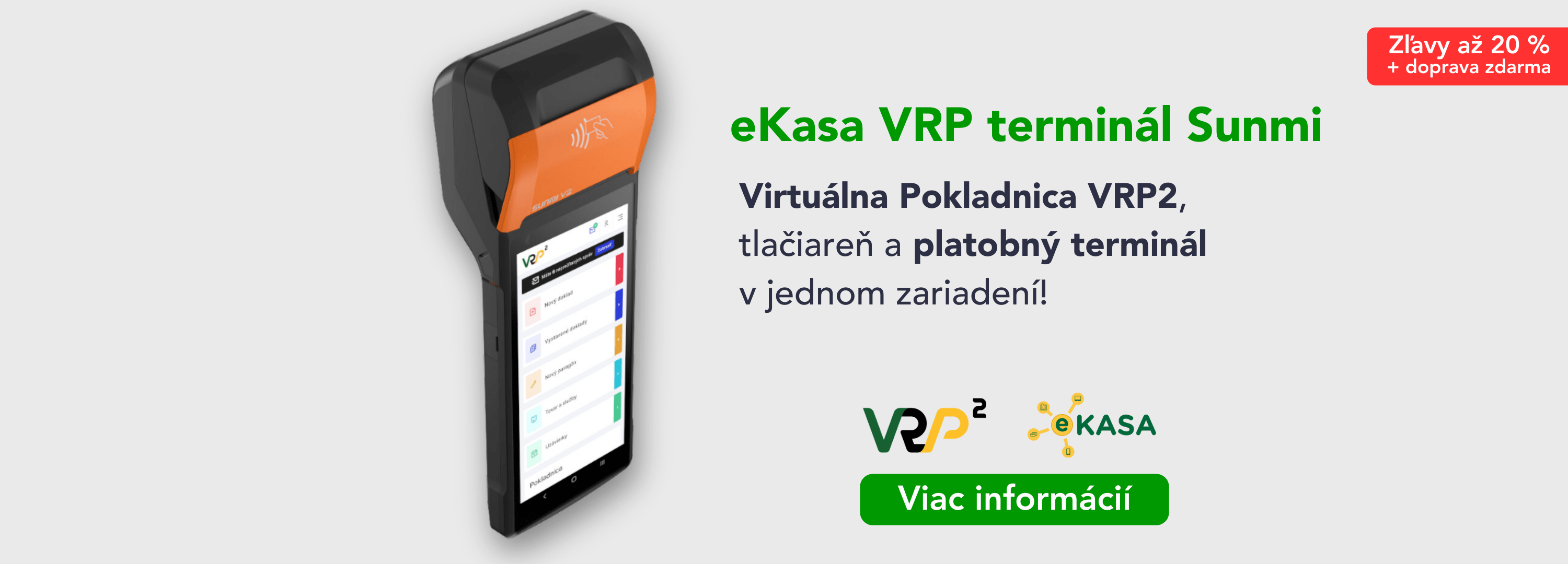 eKasa VRP terminál Sunmi s (VRP2 terminál pre platby kartou)