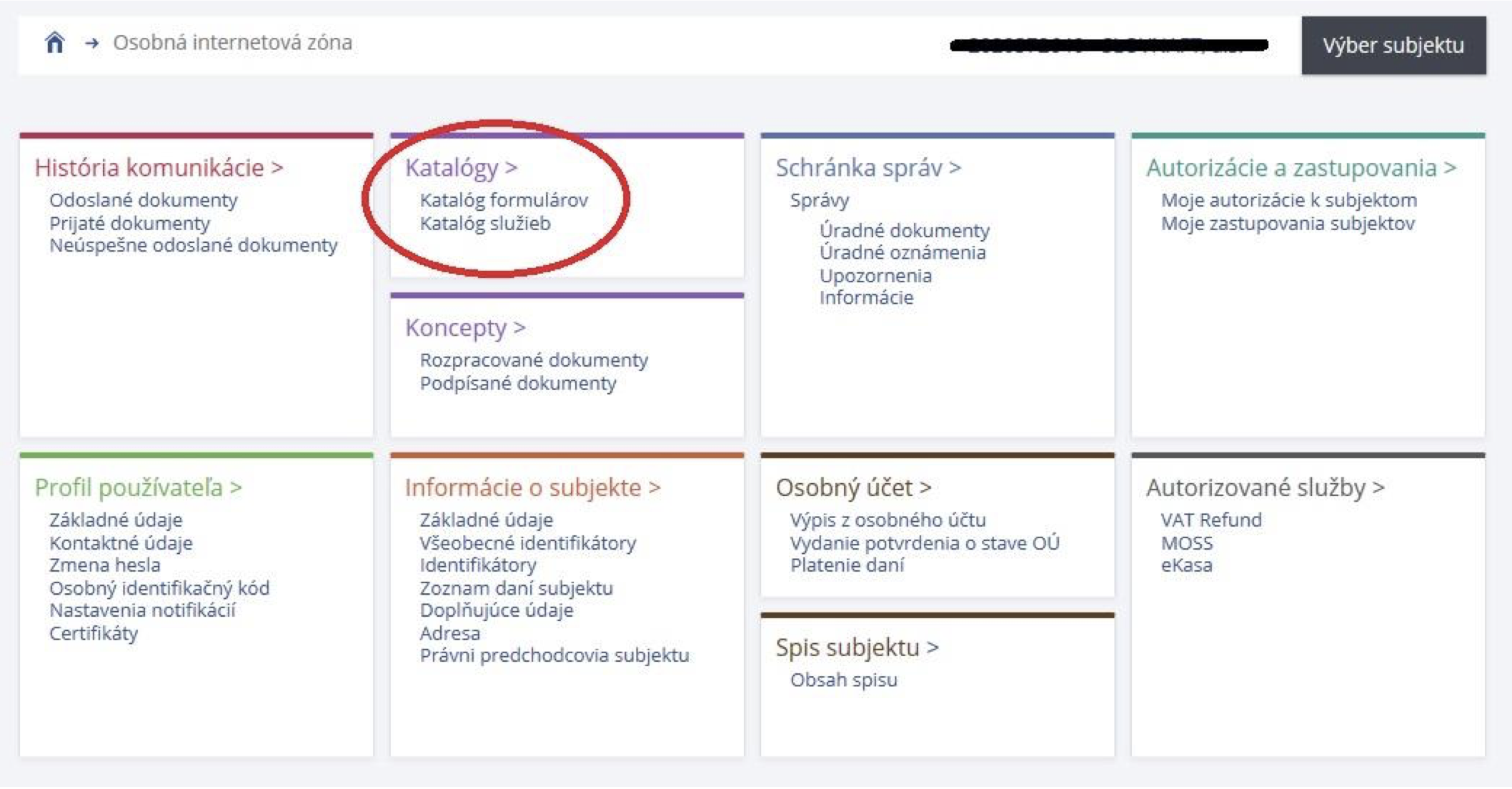 vrp2 katalog ziadosti od FSSR