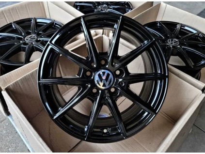 ALU 16 5x112 VW Golf Passat Touran Jetta Caddy Tiguan Black TK572