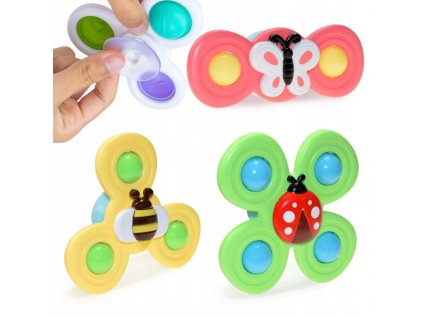 3 przyssawki sensoryczne grzechotka spinner ME 042