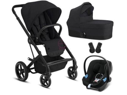 Cybex Balios S Lux Wozek Gleboko spacerowy Fotelik 0 13kg Cybex Aton B i Size Adaptery Deep Black