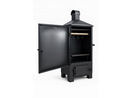 Zahradní ocelová udírna TOPAGD 50X50X140 cm s topeništěm