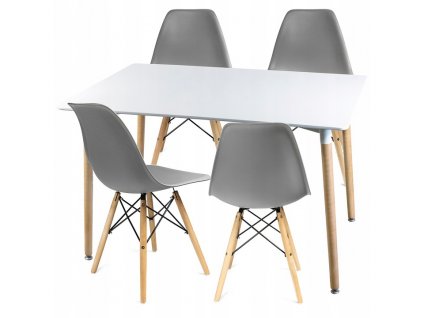 Stol 4 krzesla skandynawskie nowoczesny komplet