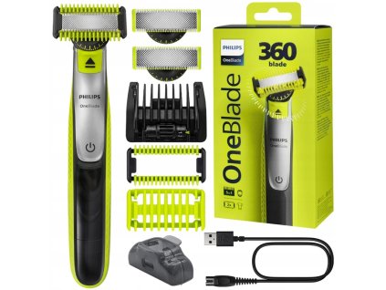 GOLARKA MESKA PHILIPS ONEBLADE 360 DO TWARZY I CIALA 2 OSTRZA NASADKA 5W1