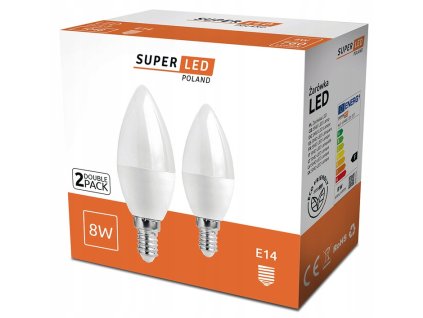 7722 led zarovka 8w e14 3000k 2 ks