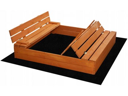 Pískoviště dřevěné 120x120 cm s lavičkami uzavíratelné TOPONE