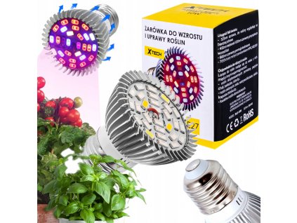 LED žárovka pro růst a pěstování rostlin E27 10W